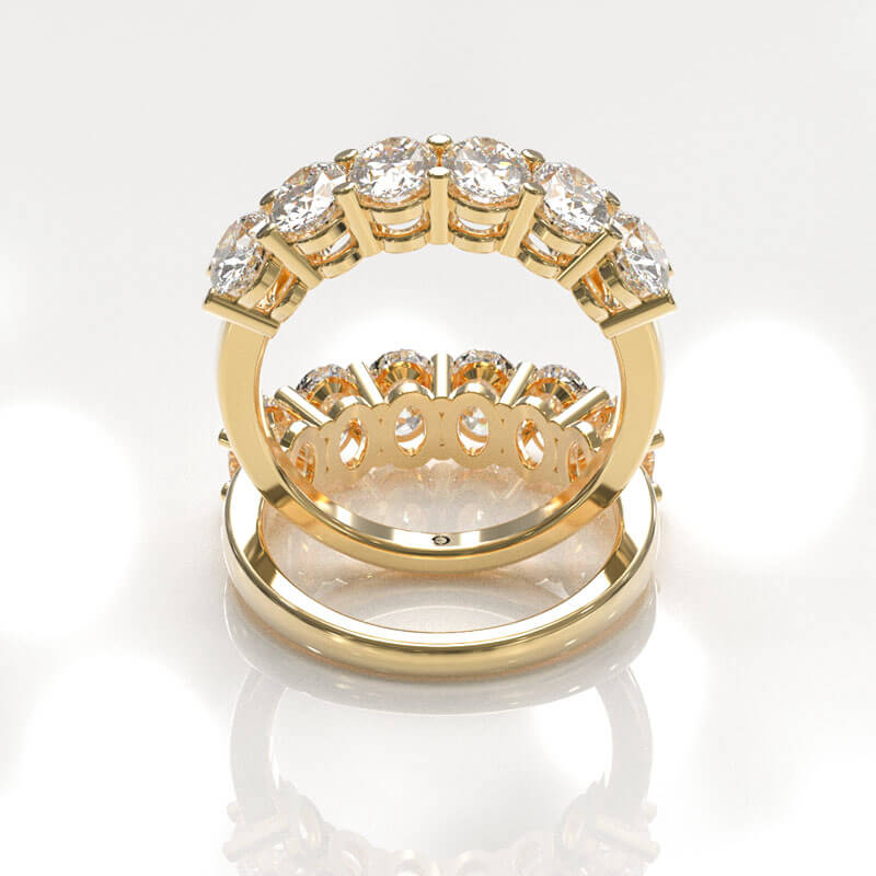 Oval Cut Half Eternity Wedding Band - Image 3