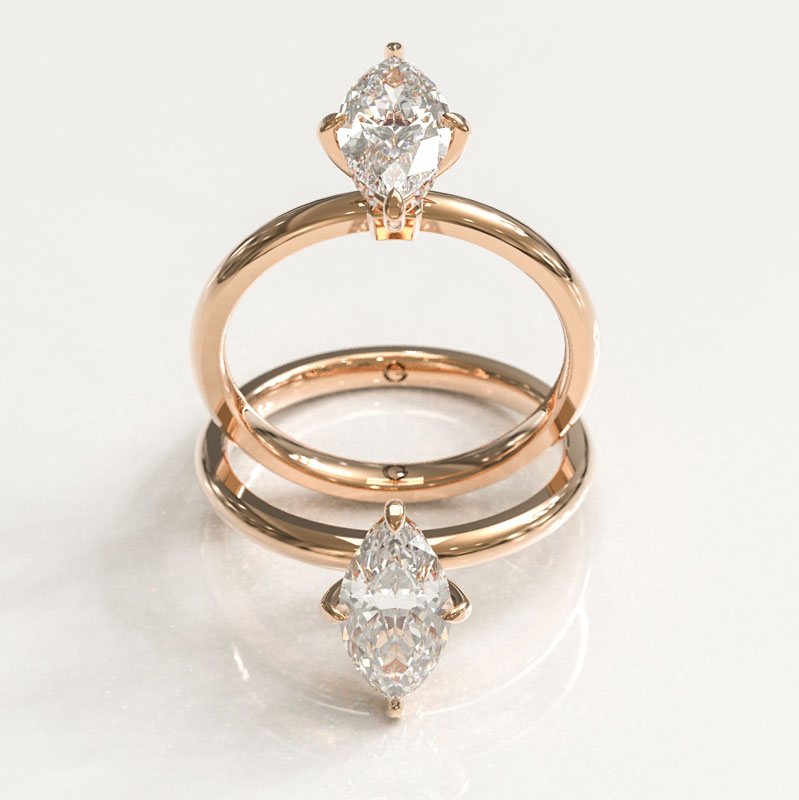 Marquise Cut Solitaire Engagement Ring - Image 5