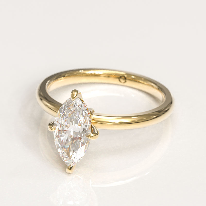 Marquise Cut Solitaire Engagement Ring - Image 2