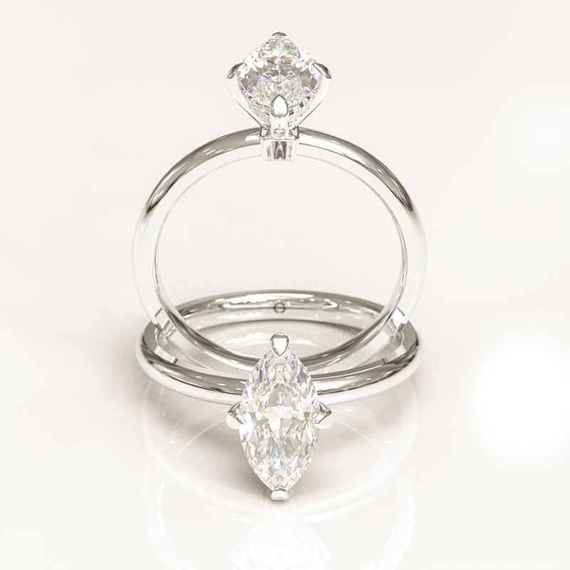 Marquise Cut Solitaire Engagement Ring - Image 4