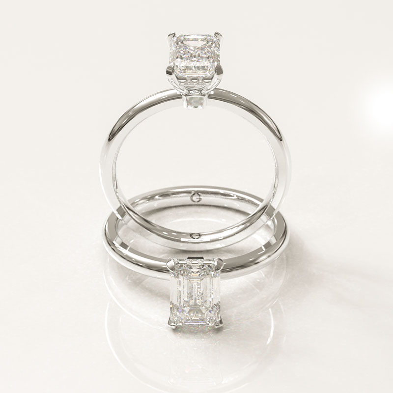 Emerald Cut Solitaire Engagement Ring - Image 4