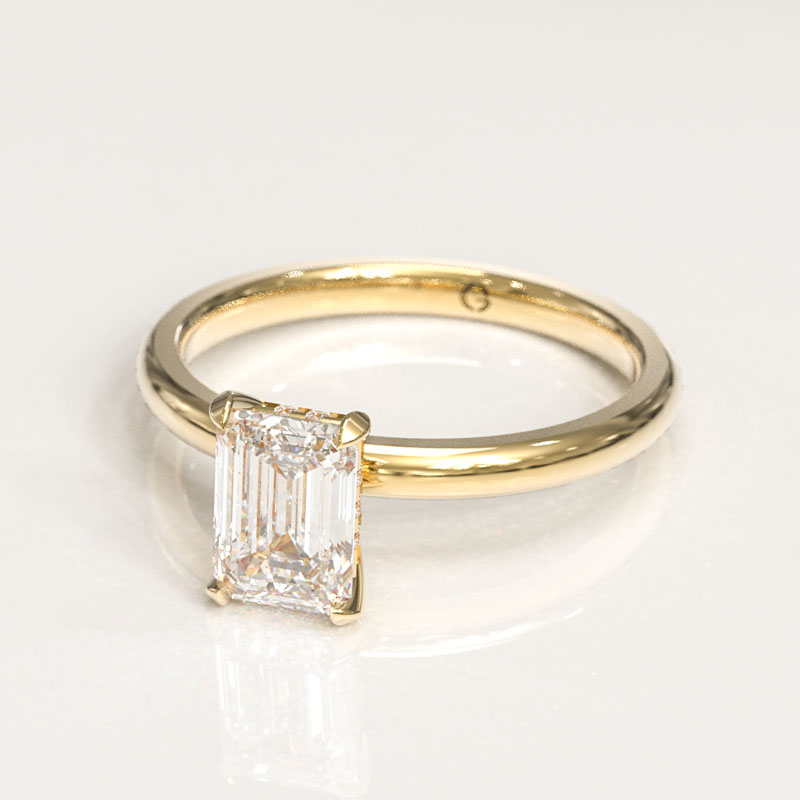 Emerald Cut Solitaire Engagement Ring - Image 2