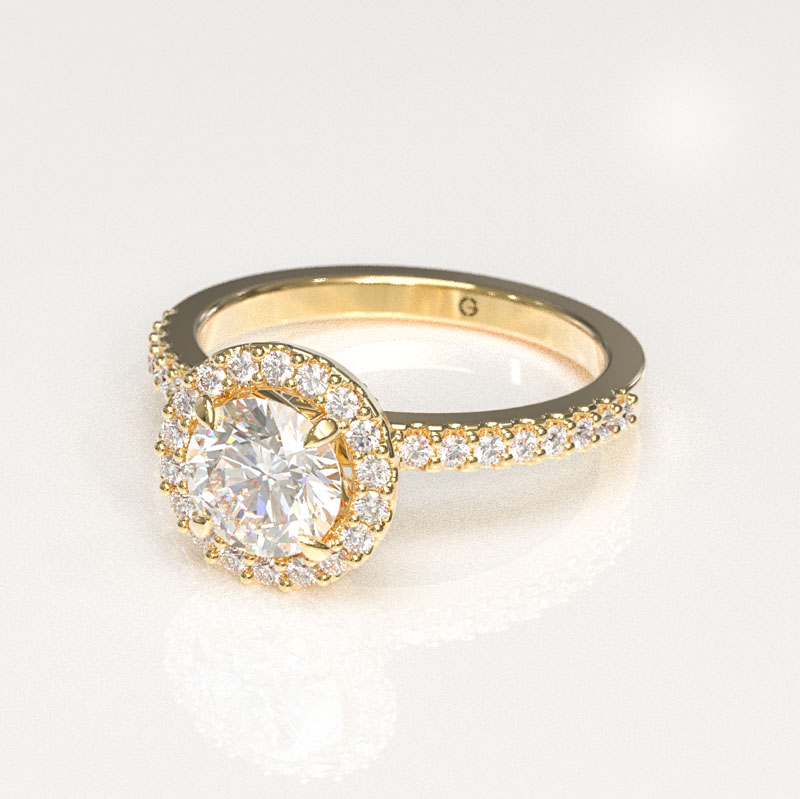 Round Cut Halo Engagement Ring - Image 2