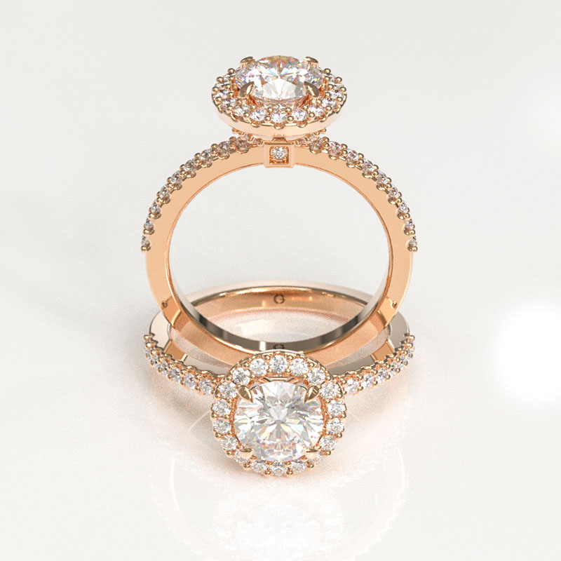 Round Cut Halo Engagement Ring - Image 6