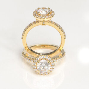 Round Cut Halo Engagement Ring