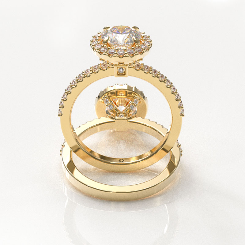 Round Cut Halo Engagement Ring - Image 3