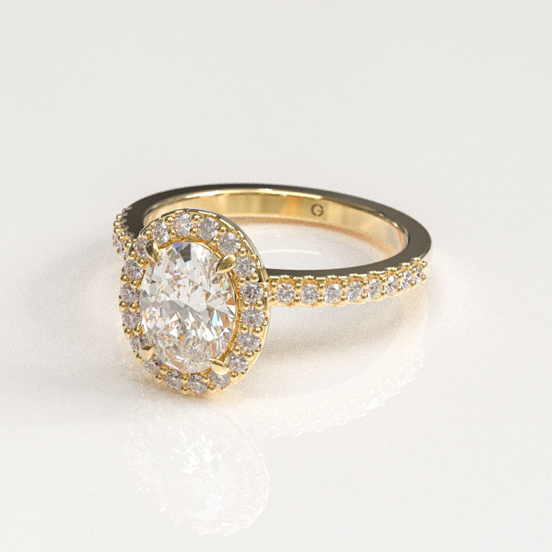 Oval Cut Halo Engagement Ring - Image 2