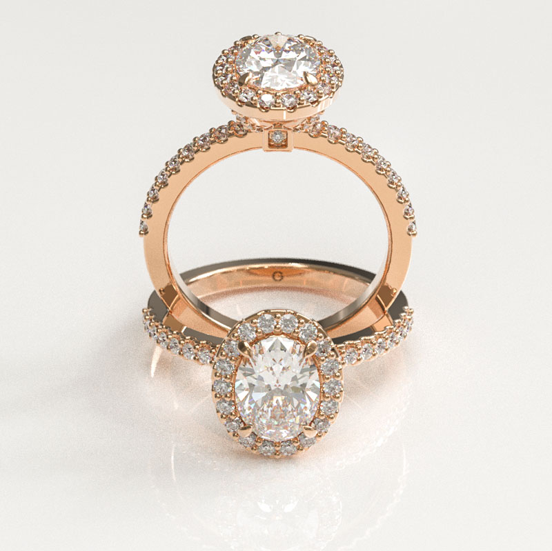 Oval Cut Halo Engagement Ring - Image 5