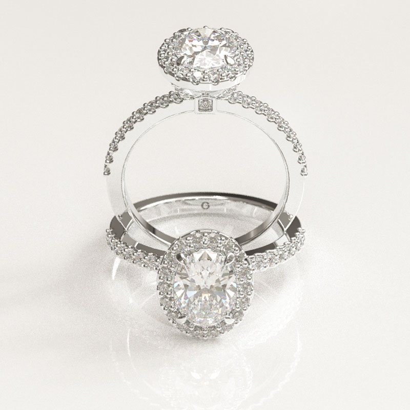 Oval Cut Halo Engagement Ring - Image 4