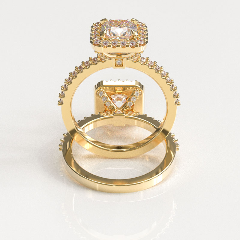 Cushion Cut Halo Engagement Ring - Image 3