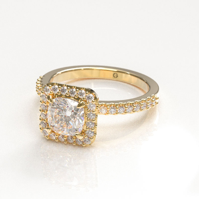 Cushion Cut Halo Engagement Ring - Image 2
