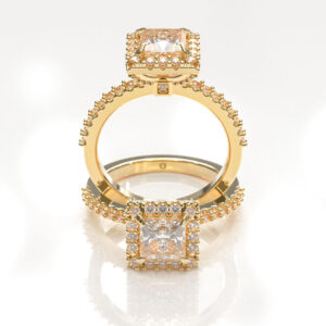 Princess Cut Halo Engagement Ring
