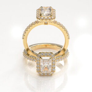 Radiant Cut Halo Engagement Ring
