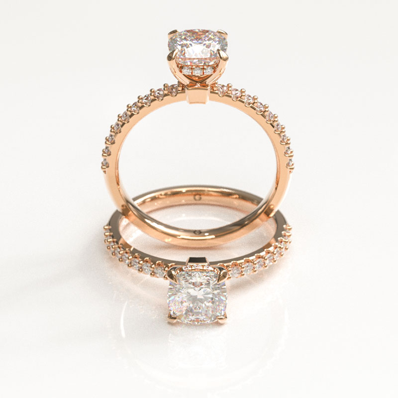 Cushion Cut Pavé Engagement Ring - Image 5