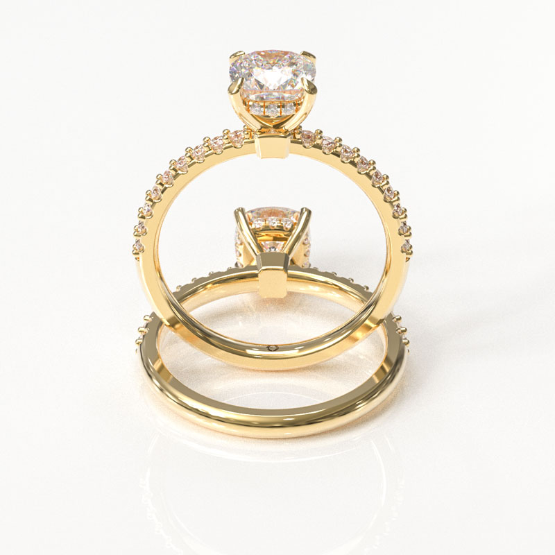 Cushion Cut Pavé Engagement Ring - Image 3