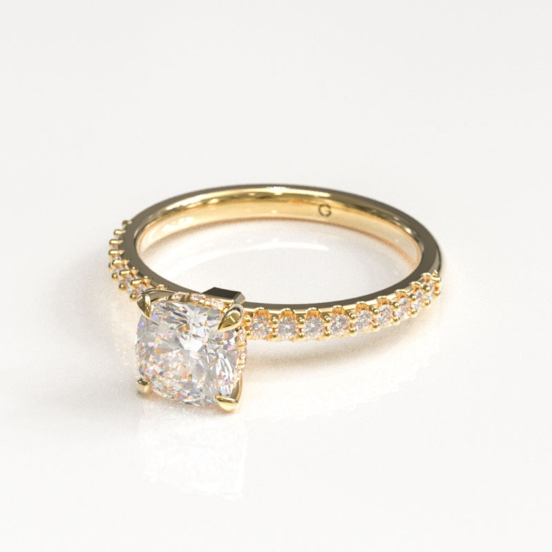 Cushion Cut Pavé Engagement Ring - Image 2
