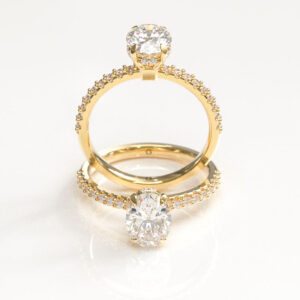 Oval Cut Pavé Engagement Ring