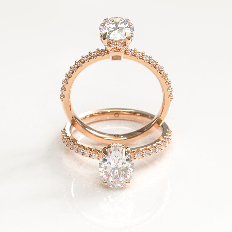 Oval Cut Pavé Engagement Ring - Image 5