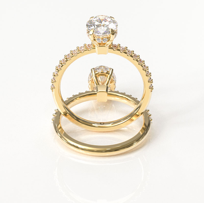 Oval Cut Pavé Engagement Ring - Image 3