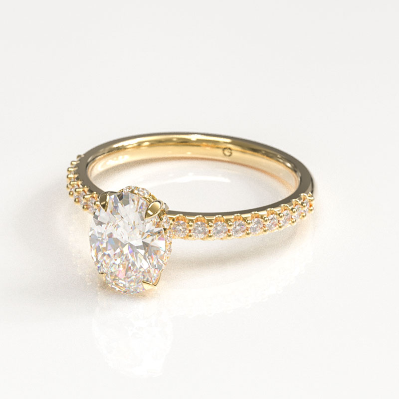 Oval Cut Pavé Engagement Ring - Image 2