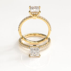 Princess Cut Pavé Engagement Ring