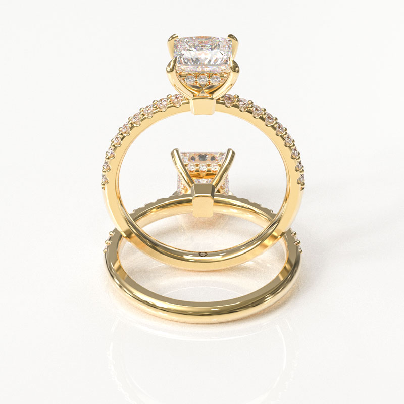 Princess Cut Pavé Engagement Ring - Image 3