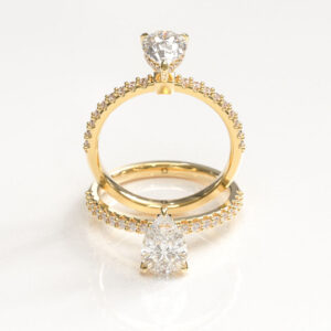 Pear Shape Pavé Engagement Ring