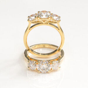 Round & Pear Trilogy Engagement Ring