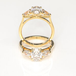 Oval & Pear Trilogy Engagement Ring