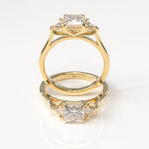 Princess & Trillion Trilogy Engagement Ring