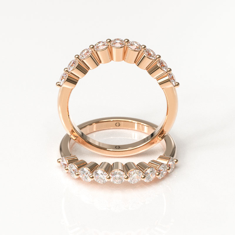 Curved Half Eternity Band - Image 4
