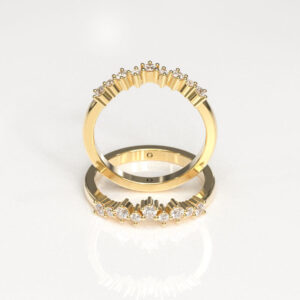 Scattered Half Eternity Wedding Band