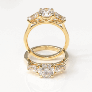 Round & Baguette Trilogy Engagement Ring