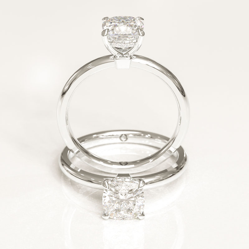 Cushion Cut Solitaire Engagement Ring - Image 4