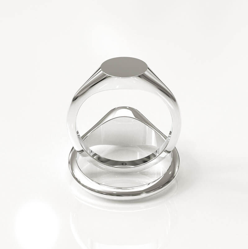 White Gold Classic Signet Ring - Image 3