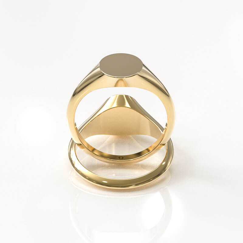 Yellow Gold Oval Signet Ring - Image 3